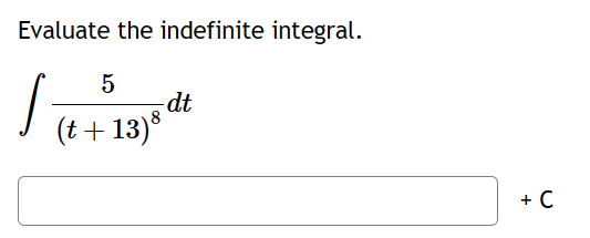 should be in terms of a and not u.\fEvaluate the indefinite integral.