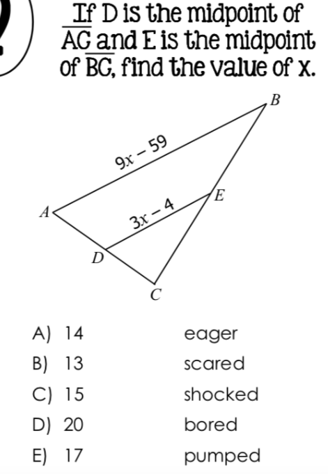 4x + 5 V S A) 167 taking selfies B) 148 drinking
