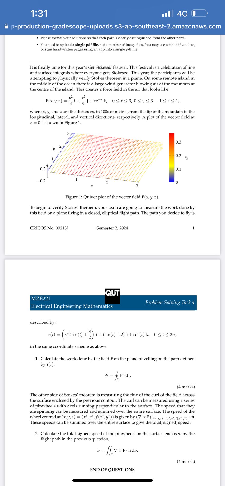  1:31 I e @ p-production-gradescope-uploads.s3-ap-southeast-2.amazonaws.com * Please format your solutions so