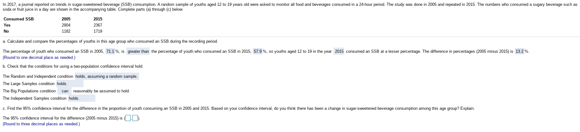 Please help solve In 2017, a journal reported on trends in sugar-sweetened