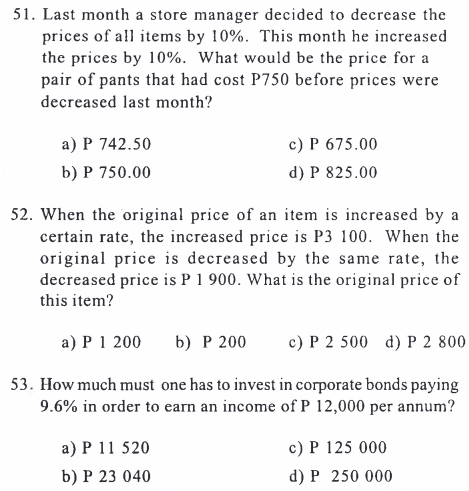 as follows:51 A52. C53.C57. A25. B26.C 25. Which of the following has