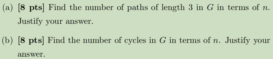 let G be a 2 x n-grid graph.(a) [8 pts] Find the