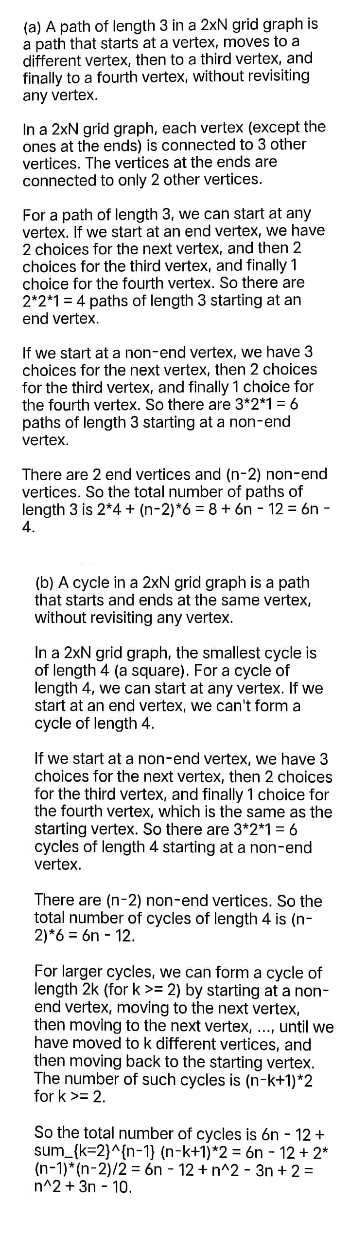 number of paths of length 3 in G in terms of n.