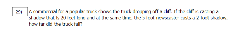 of the shadow cast by a building 128 ft. from the man.
