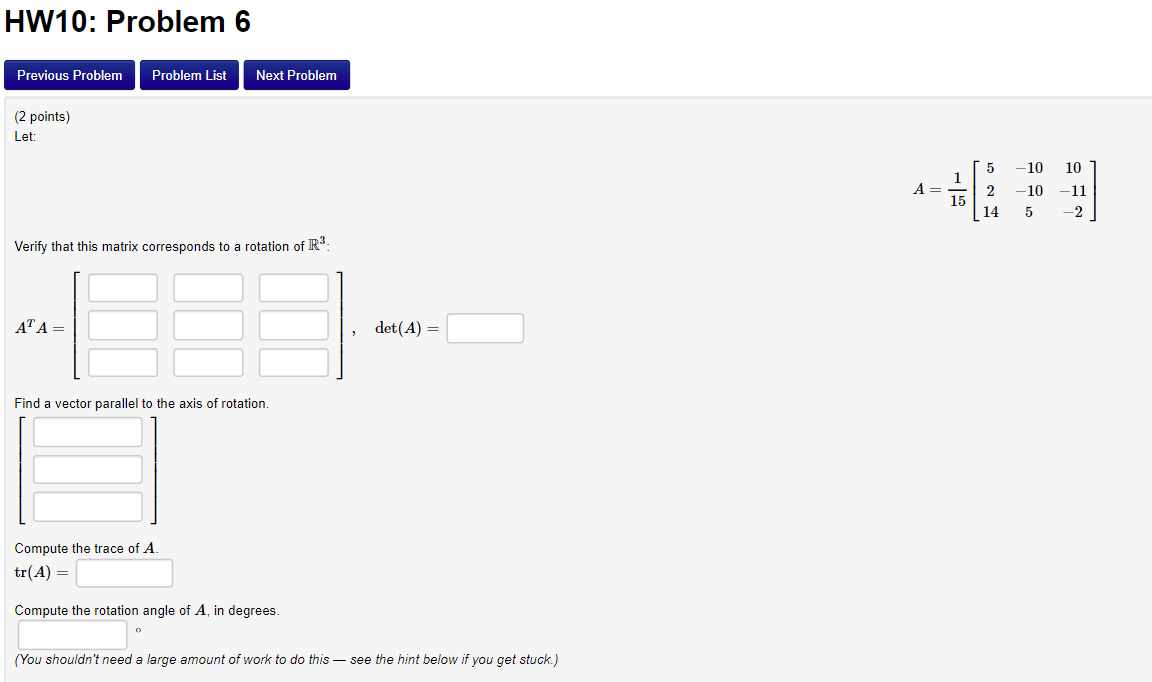  HW10: Problem 6 Previous Problem Problem List Next Problem (2 points)