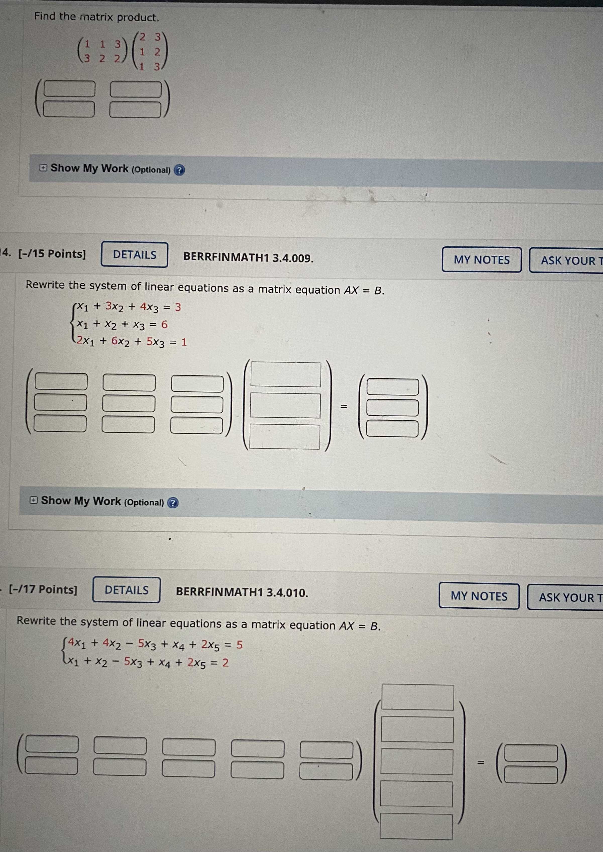  Find the matrix product. ( 3 2 3 ) ( 2