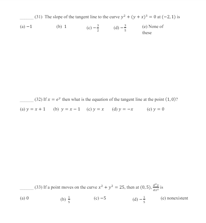 sin(y) then ji = (A) sinly) (D) (E) 2 cos(2x) cos(y) 1