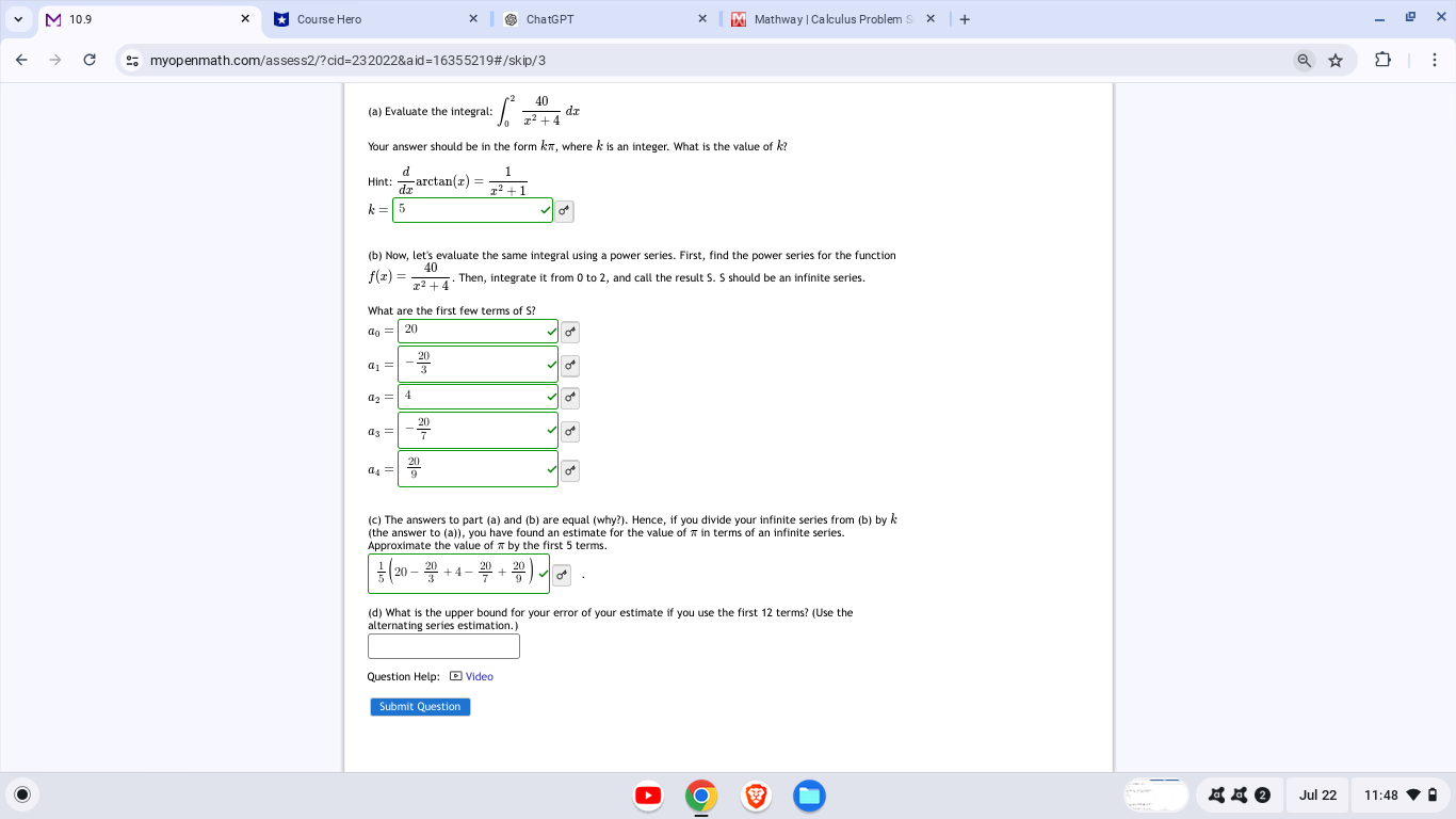  v M 109 % R CourseHero X | @ ChaGPT X