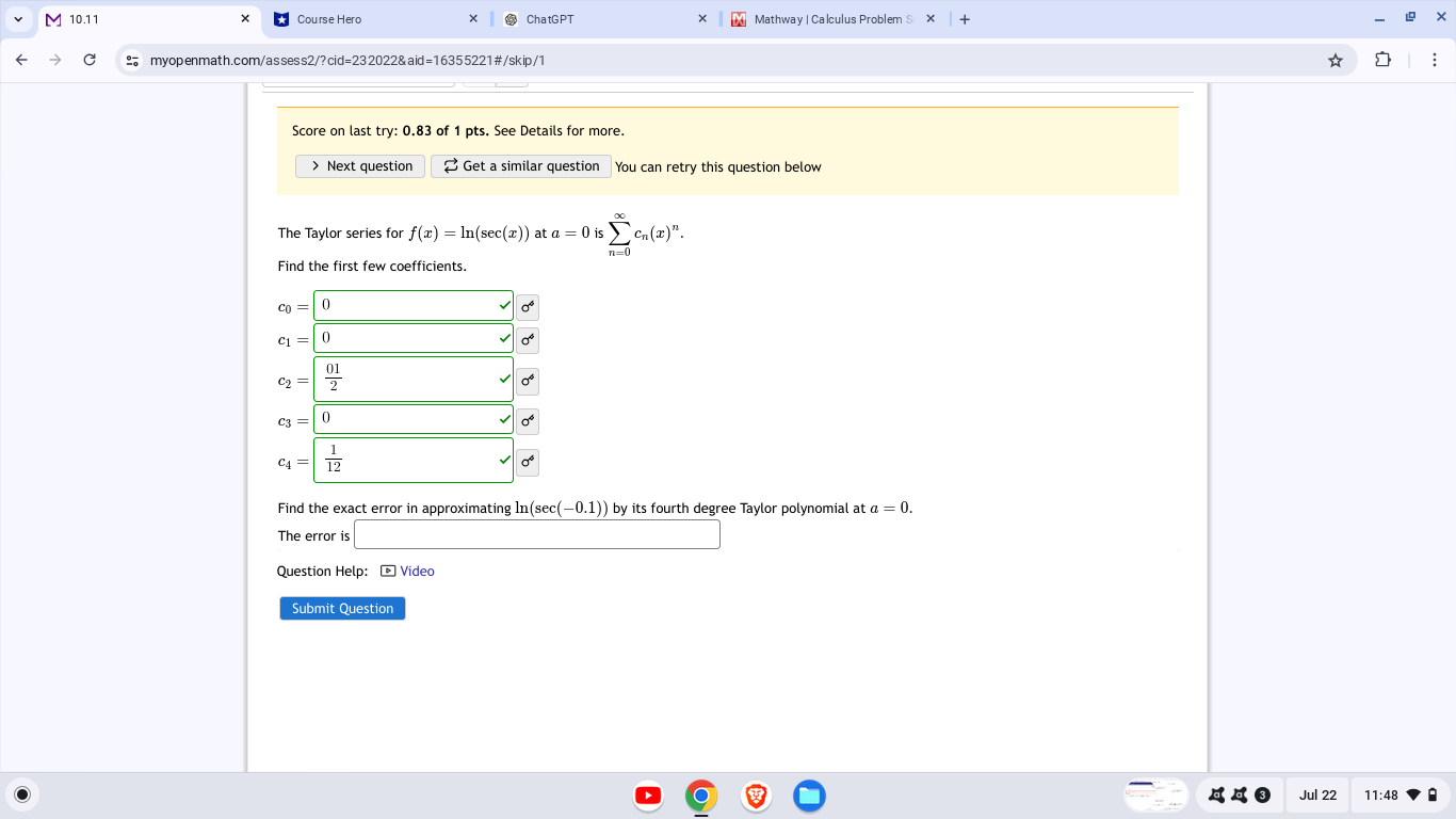 2% myopenmath.com/assess2/?cid=2320228aid=16355219%/skip/3 8 ) O 40 T 2 +4 2 {a) Evaluate