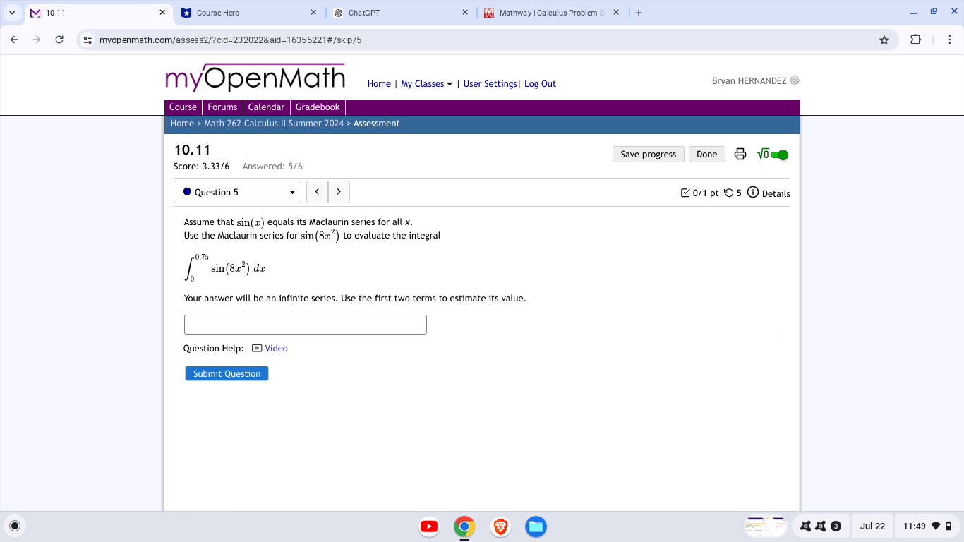 where k is an integer. What is the value of k7 Hint:
