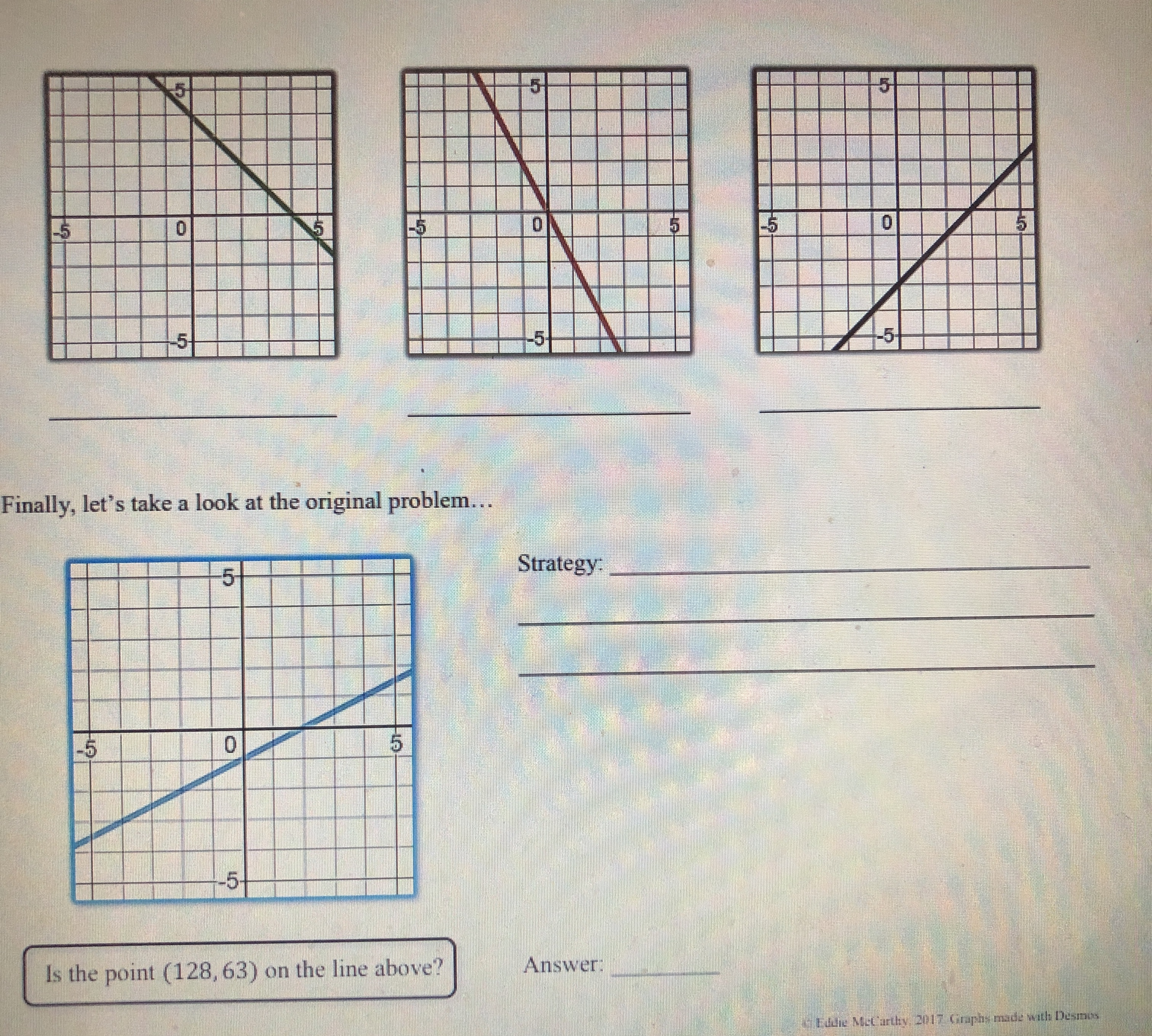 equation y = -2x + 3 is that its slope is _and