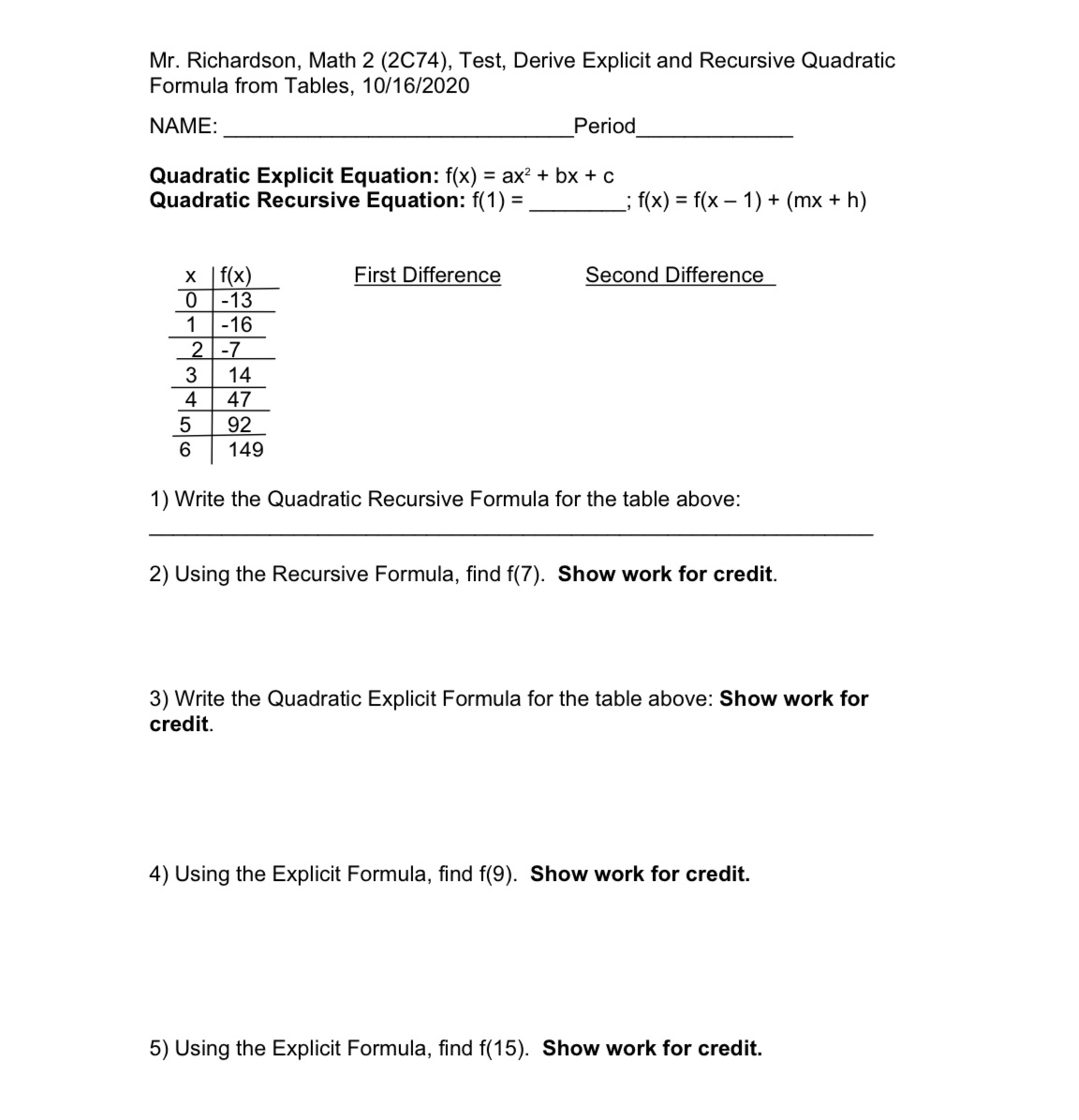 Please show work and write it on a paper it's due today