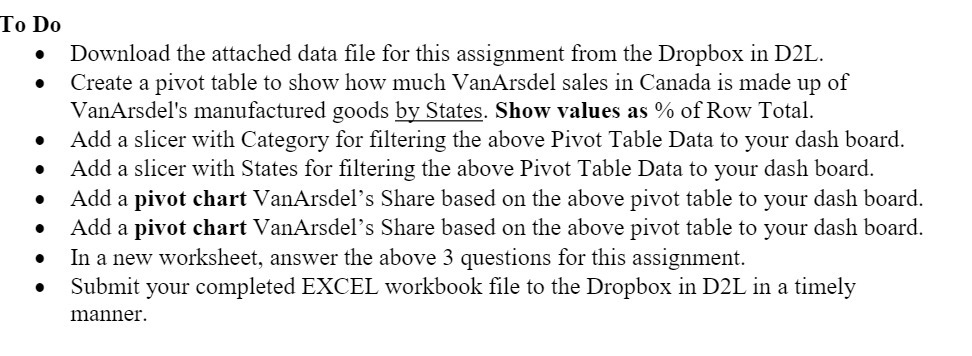  To Do Download the attached data file for this assignment from