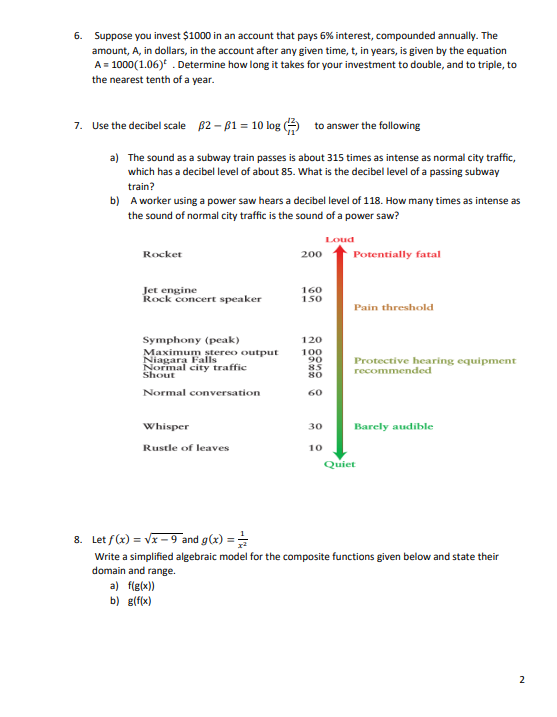 = log. I 2. Solve log,(x -2) + log, (x +3) =