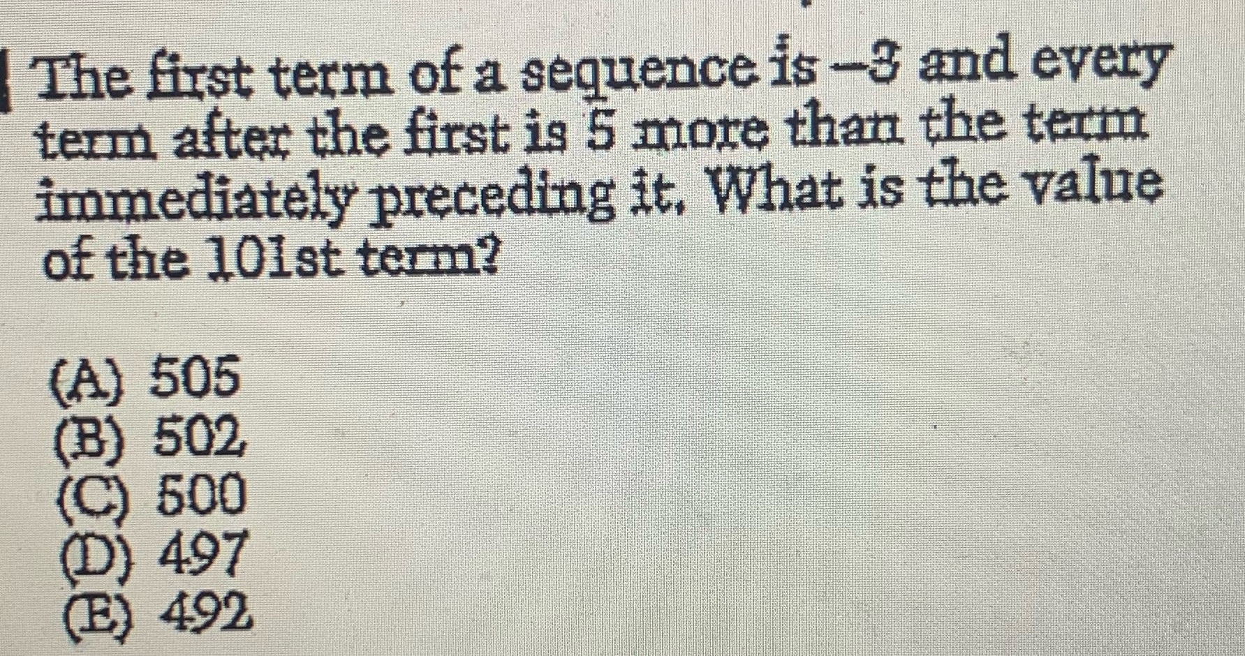 does anyone know this?? The first term of a sequence is -3