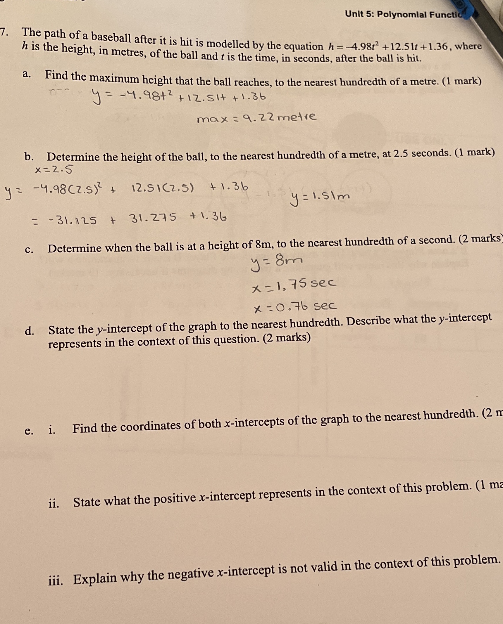 How to solve ? Unit 5: Polynomial Functic 7. The path of