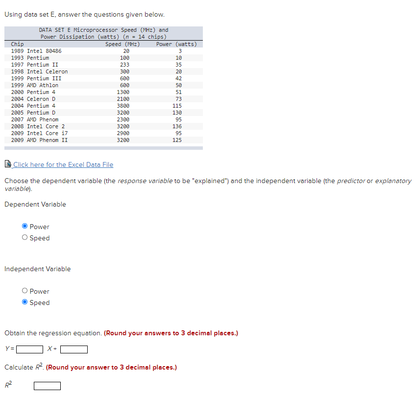 Help Please Using data set E, answer the questions given below. DATA