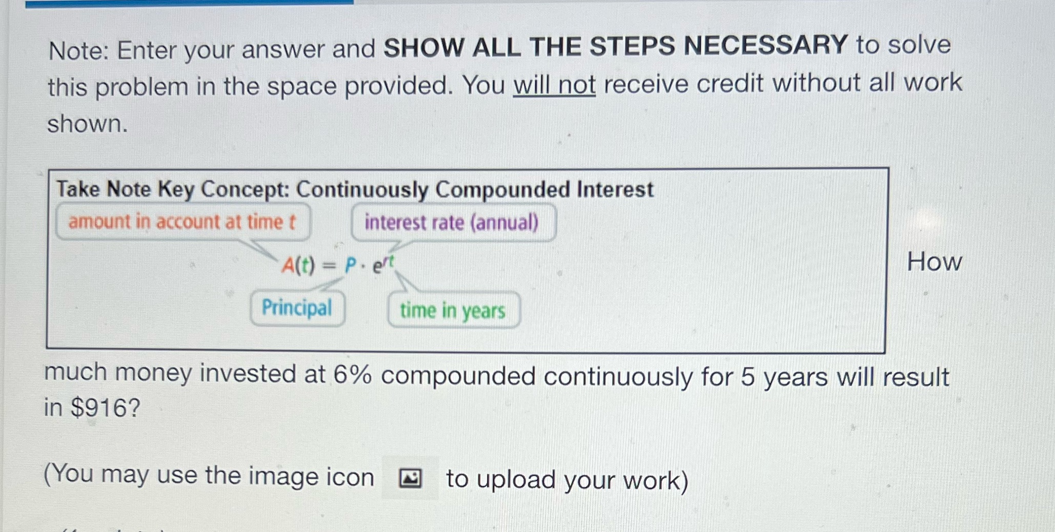 math i need help Note: Enter your answer and SHOW ALL THE