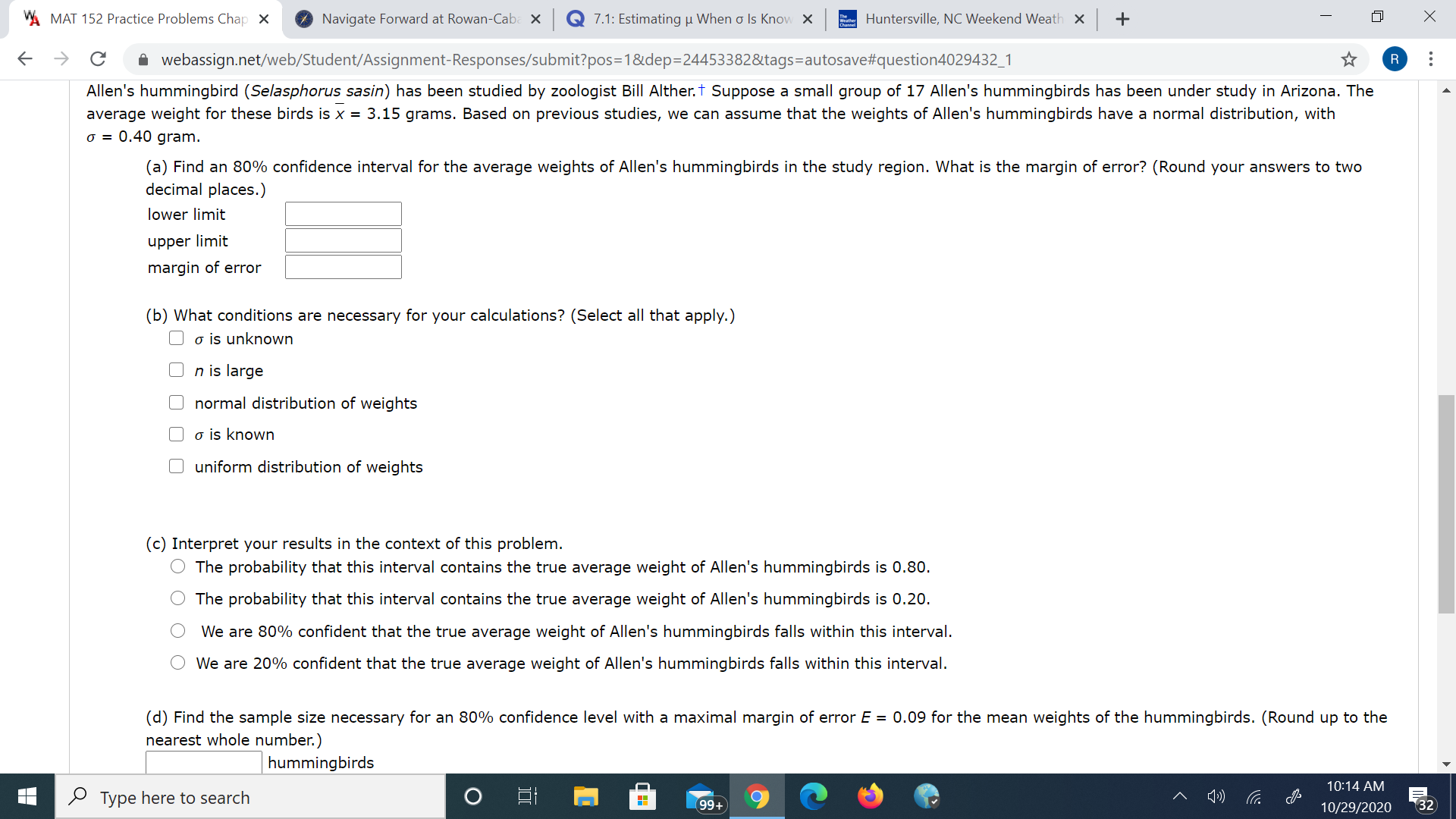 VA MAT 152 Practice Problems Chap X Navigate Forward at Rowan-Cabe