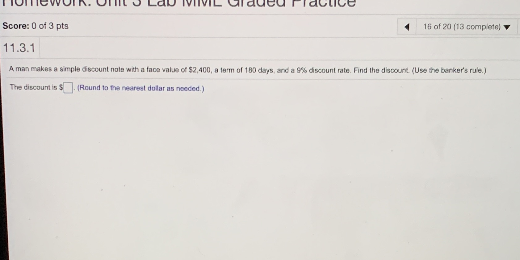 A man makes a simple discount note with a face value of