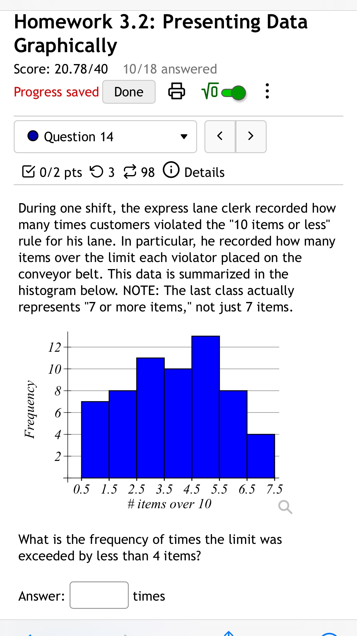 Homework 3.2: Presenting Data Graphically Score: 20.78/40 10/18 answered Progress saved