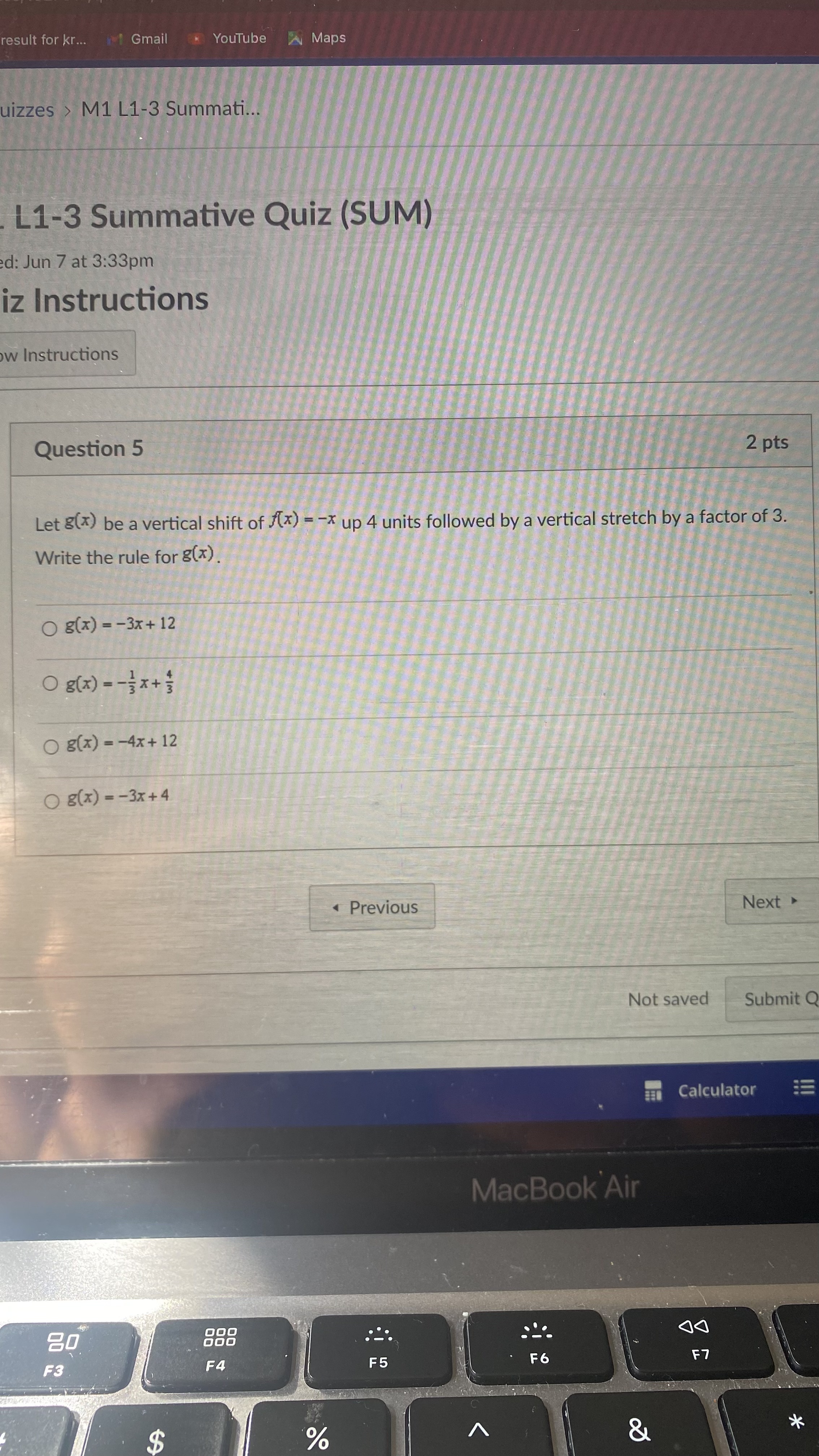 O horizontal shift left 10 units O vertical shift up 10 units