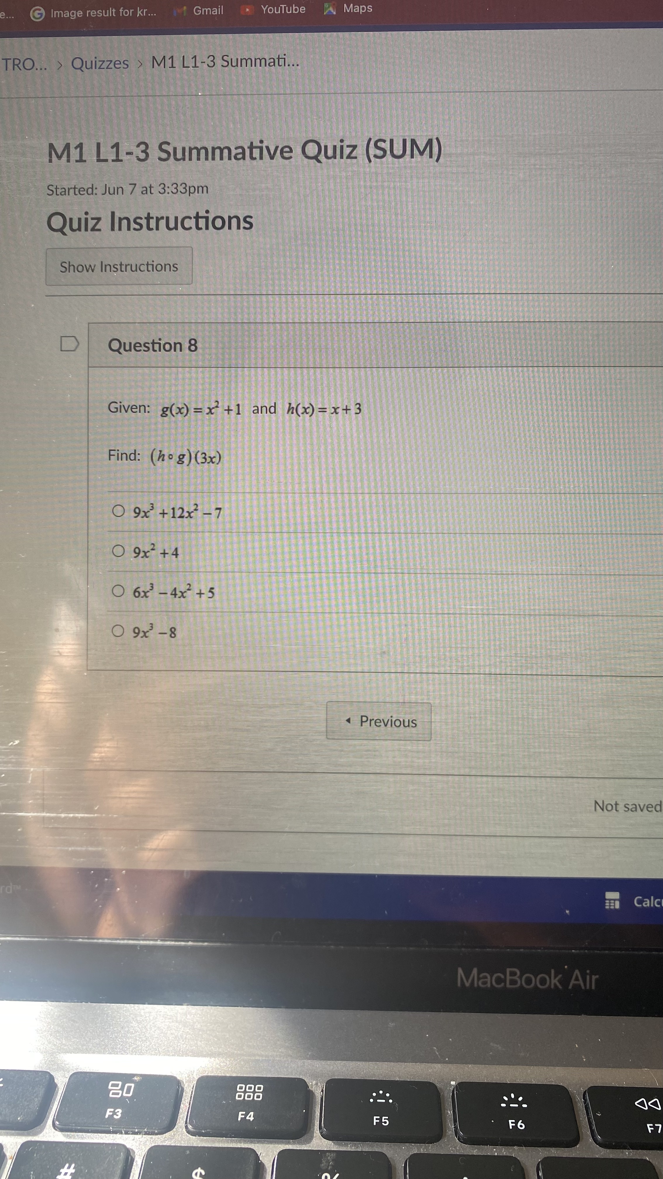 result for kr... Gmail YouTube Maps Quizzes > M1 L1-3 Summati... M1