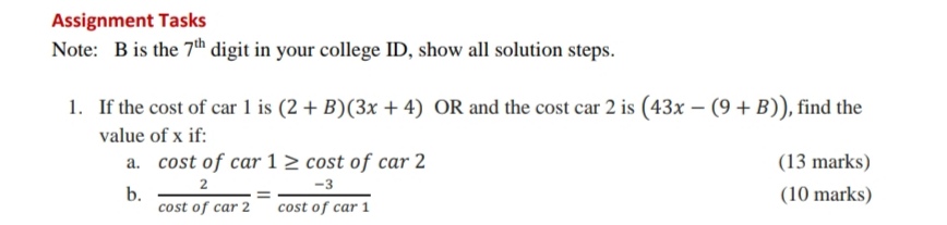 B=2 Assignment Tasks Note: B is the 7th digit in your college