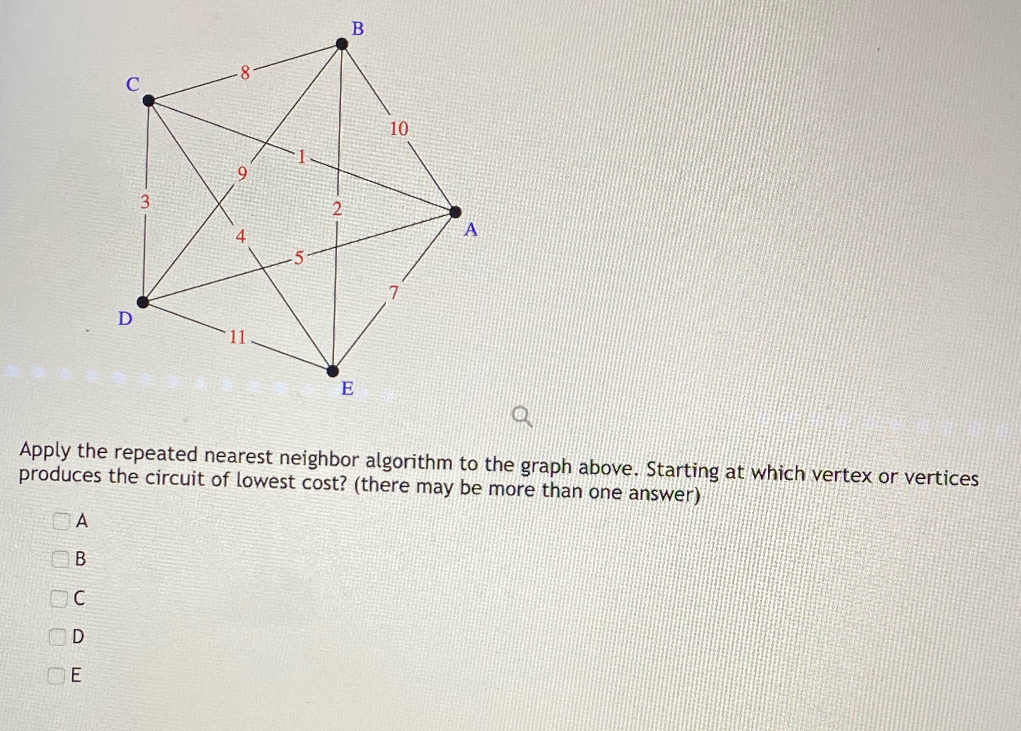  B 8 C 10 2 4 A D E Q Apply