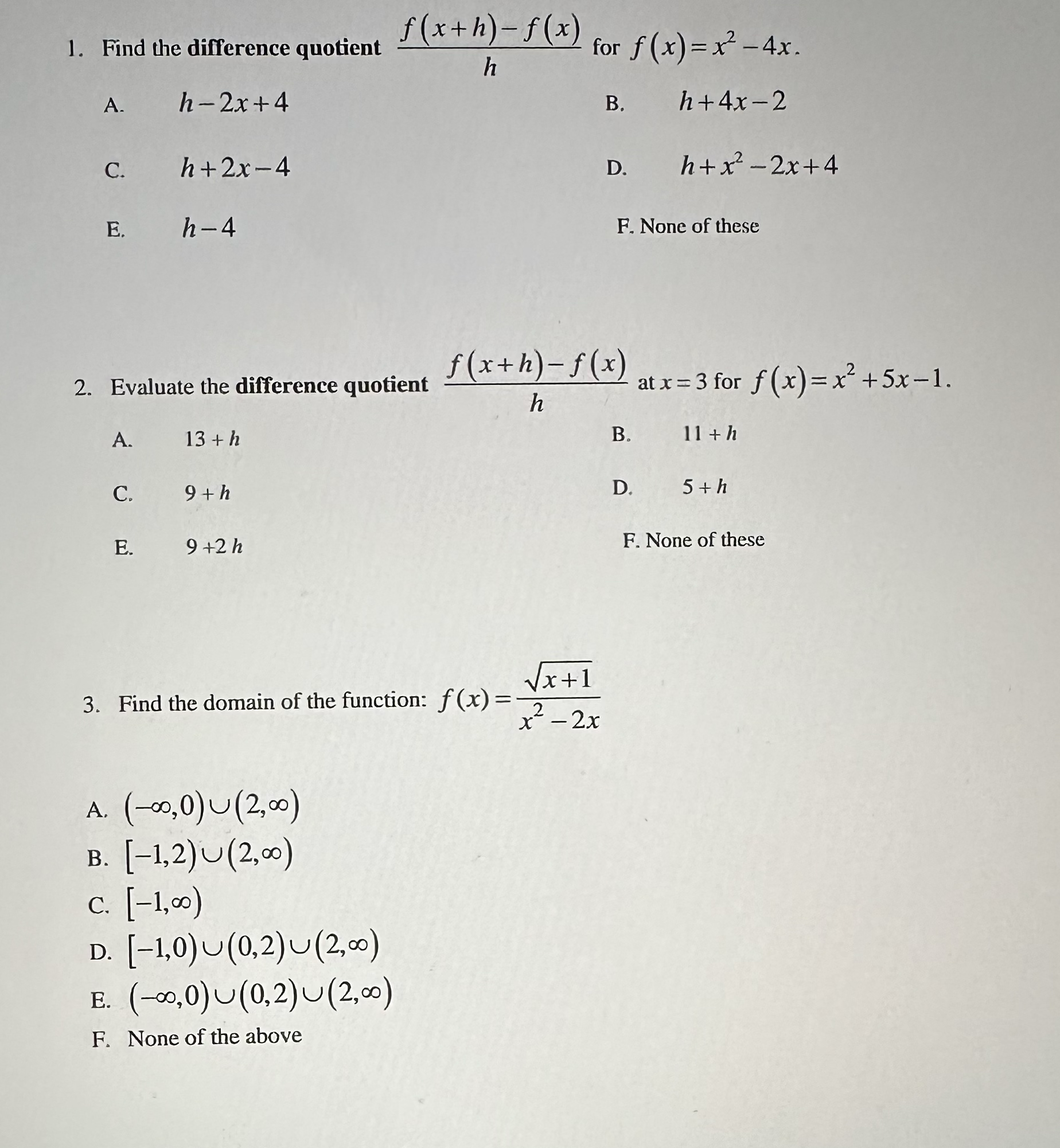 the answers are 100% correct! \f9. -3 - -1 -2 The graph