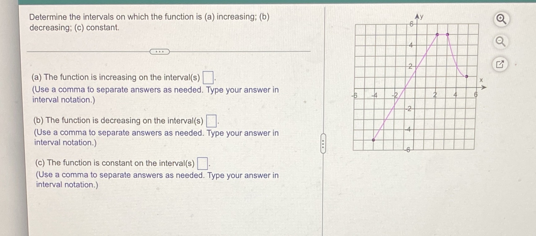  Determine the intervals on which the function is (a) increasing; (b)