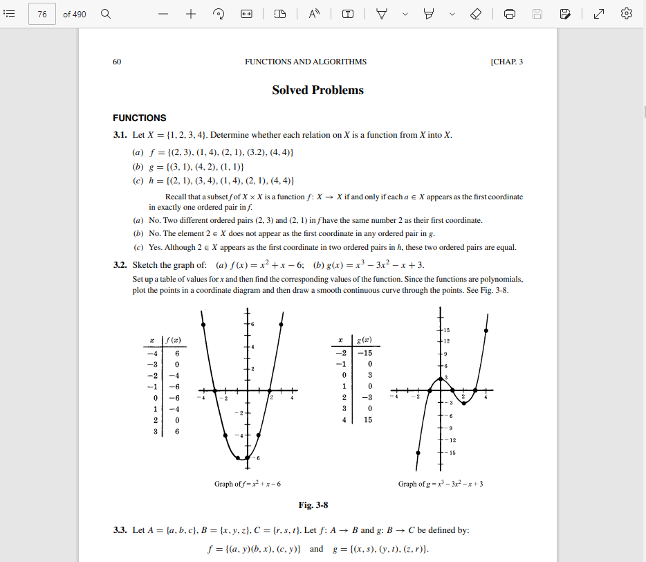 From Chapter 3 - Functions and Algorithms; select one problem from the
