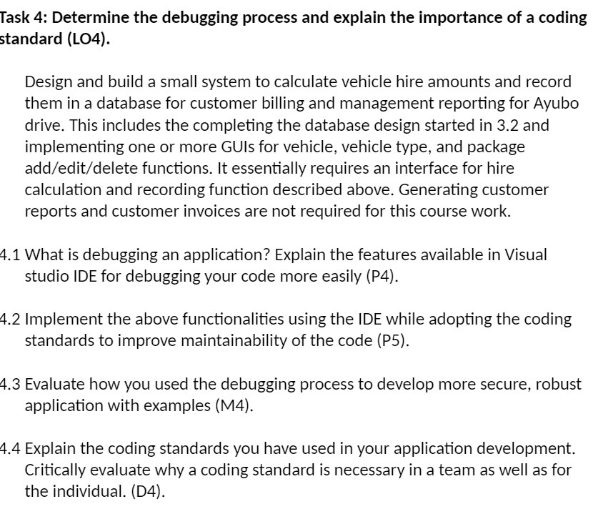 Task 4: Determine the debugging process and explain the importance of