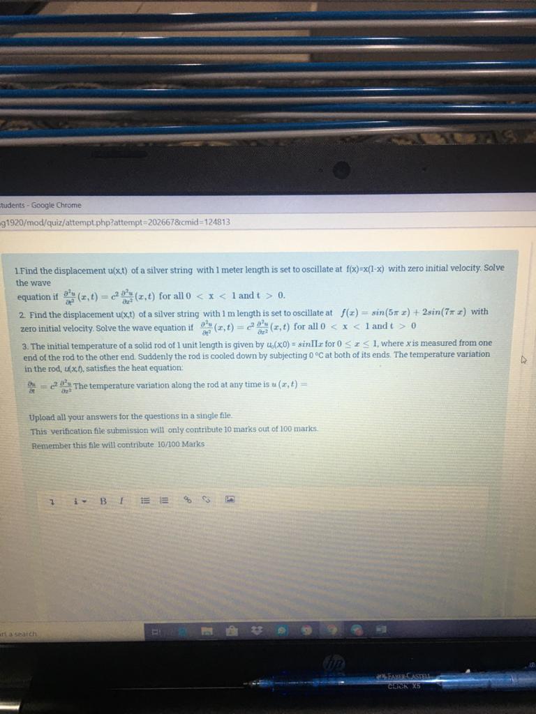 can help me with this partial differential equation( wave equation). only for