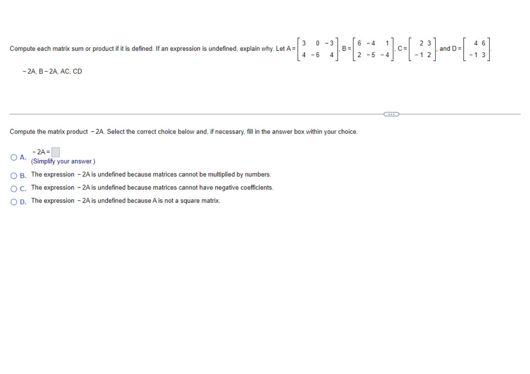 : "--[-3 -2] Set up the product Ab,, where b, is the