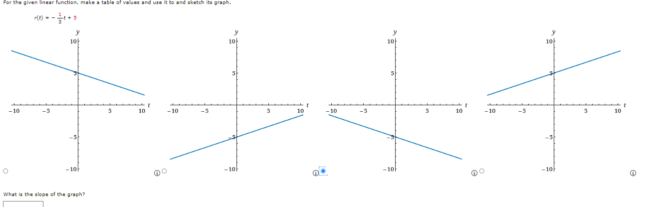 the given values for t. g(b) - g(=) = \\\\ To utilize
