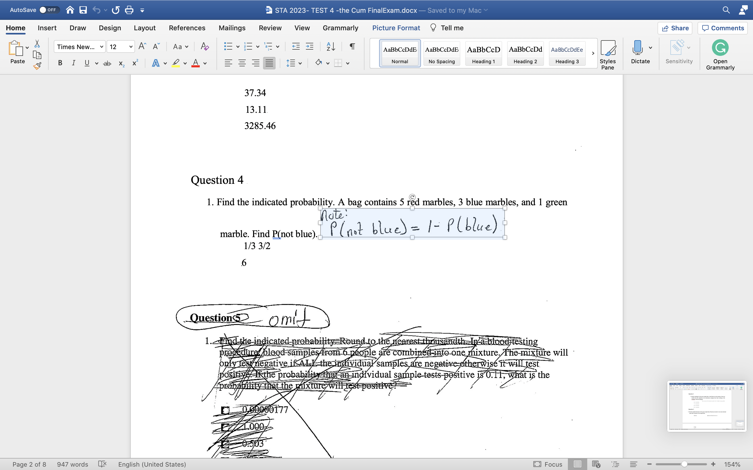 original data values. The students inHugh Logan's math class took the Scholastic