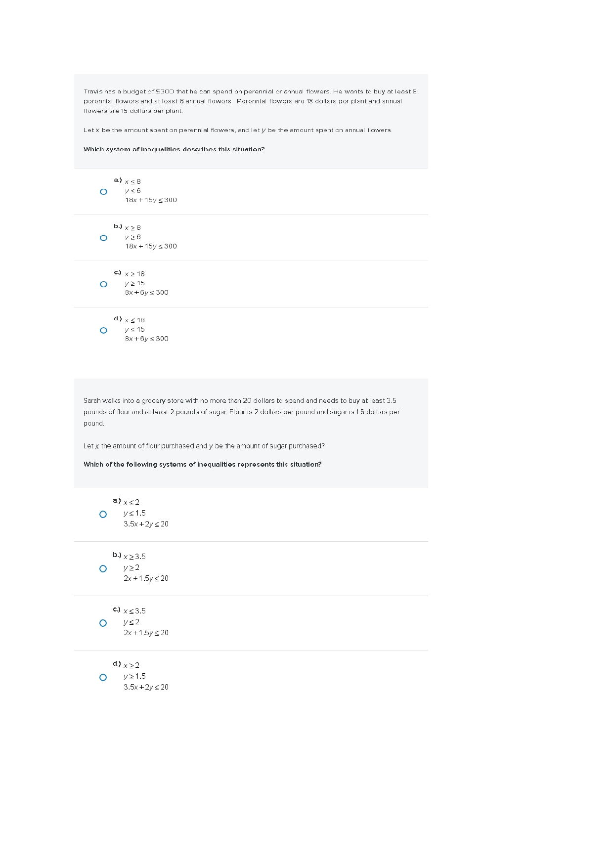 - 18c.) 2y = -18d.) 2y = -6Substituting the equation x =2