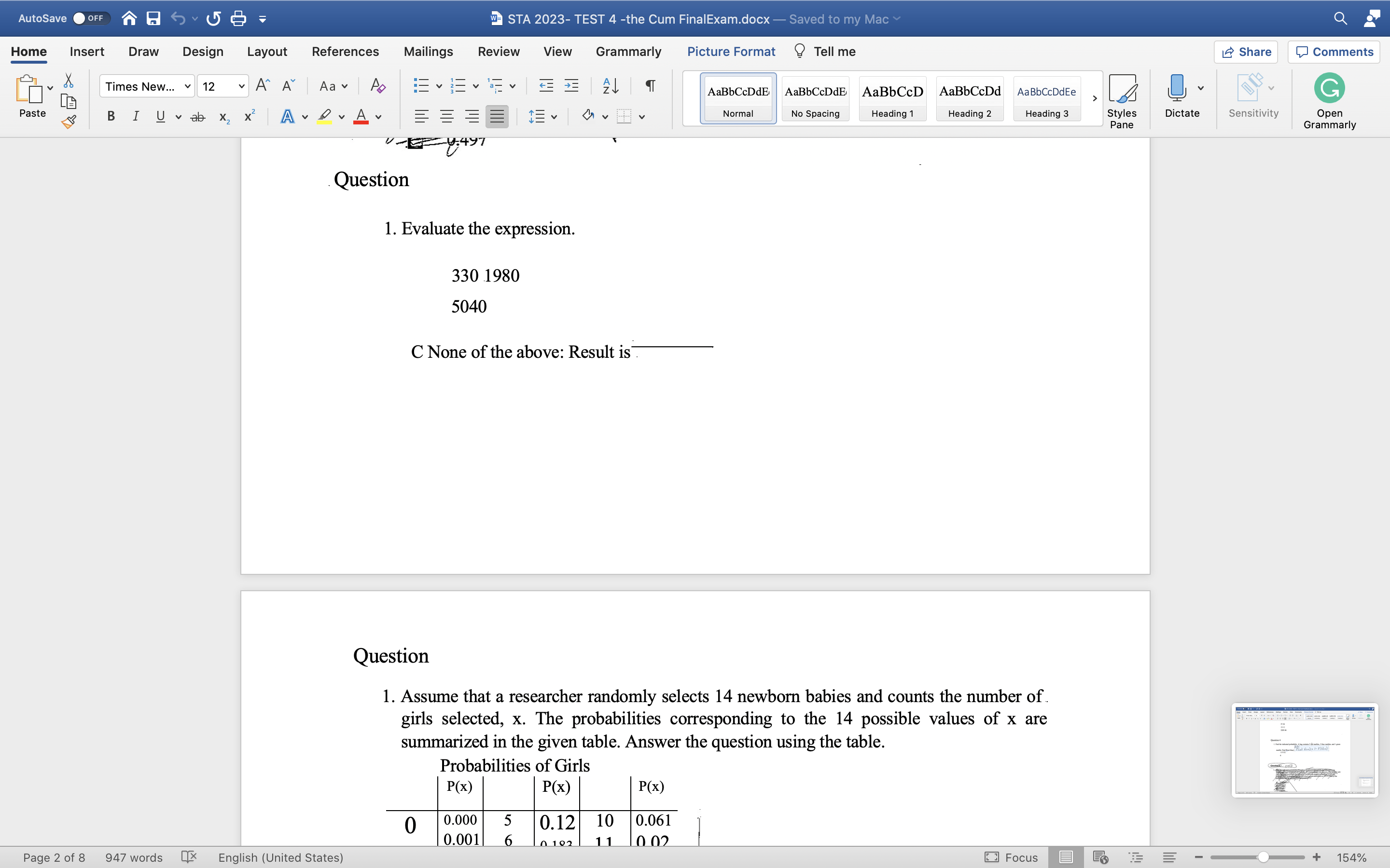 Aptitude Test. Their math scores are shown 536 608 344 340 5%below.