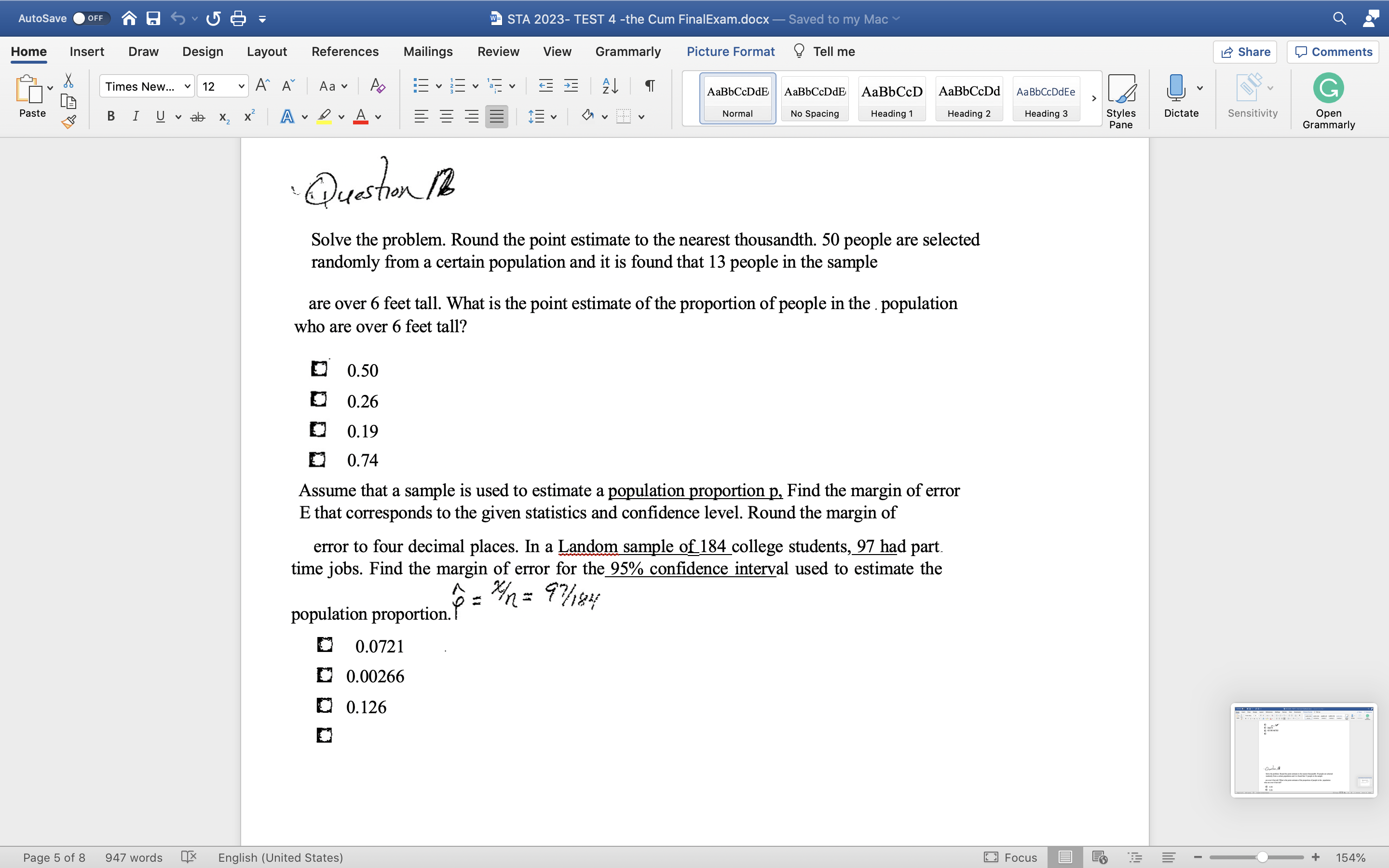 months Question 3 l. Find the standard deviation for the given sample