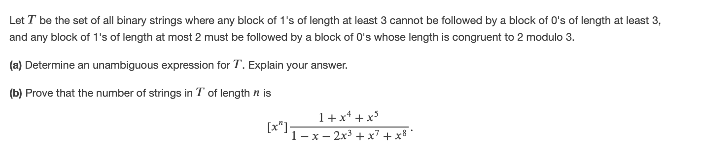 Need help with Combinatorics Problem!!!! Let T be the set of all