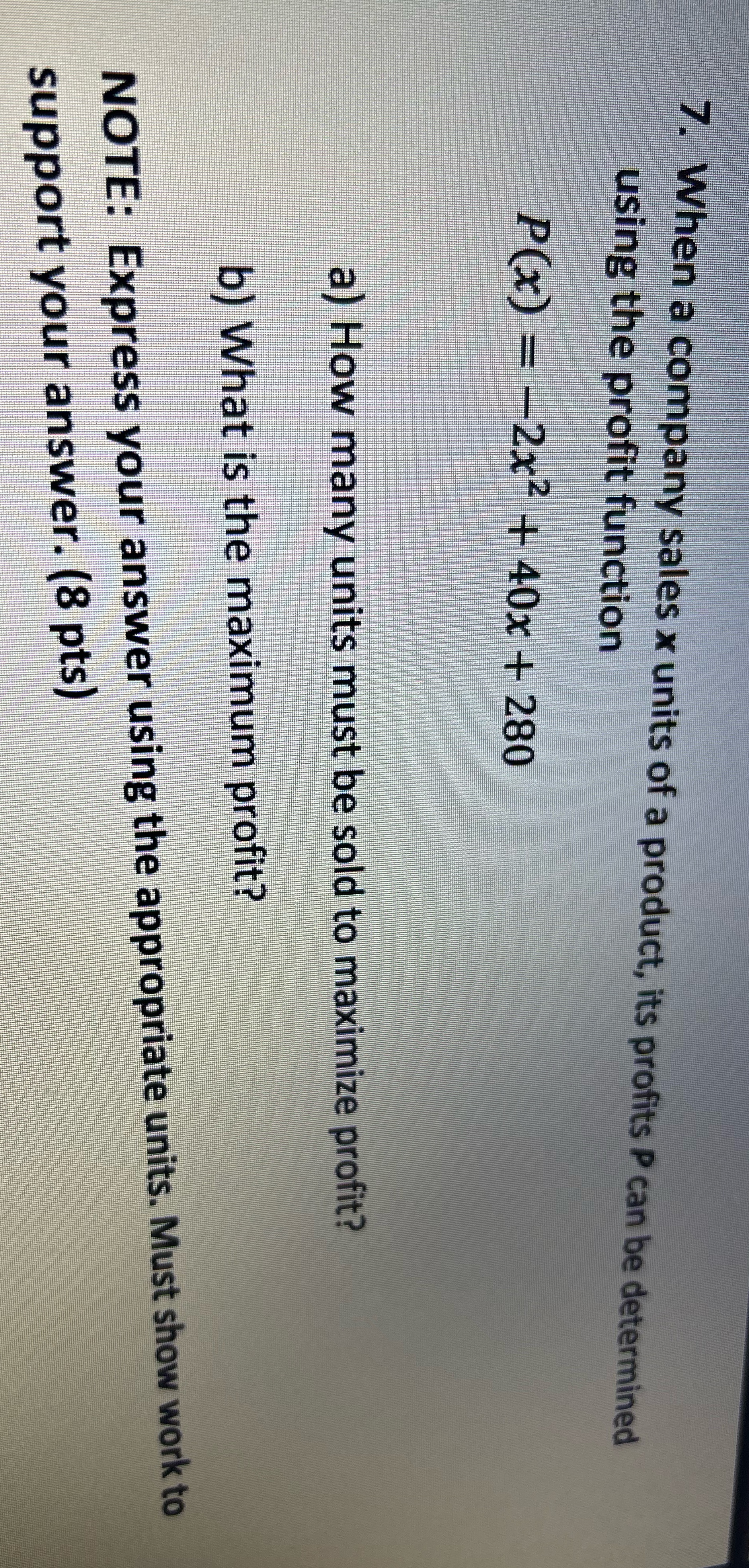 Solve the application using the DESS method 7. When a company sales