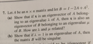 diagonal elements of the matrix. 3. Let A be an n x