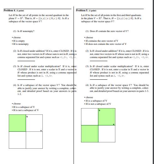 R' and let # be the subset of V of all points