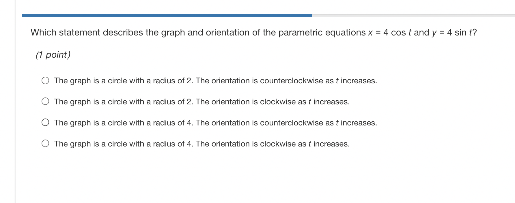the Cartesian equation of a circle, y = -2+,{36- (x1)2 , versus