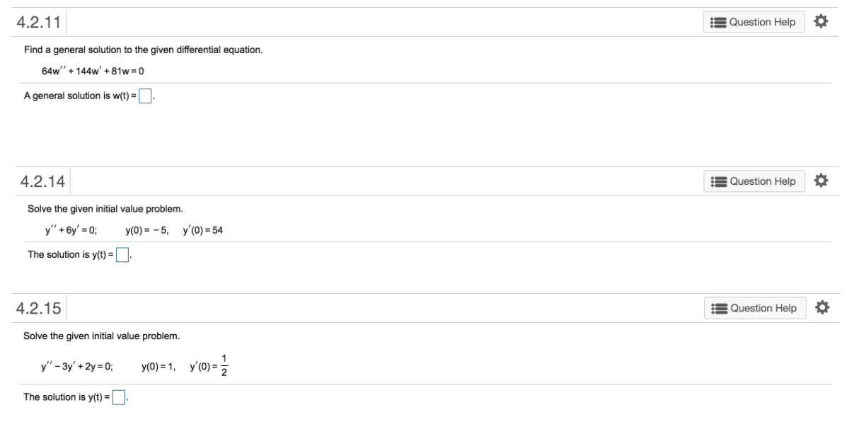 solve this question 4.2.11 Question Help Find a general solution to the