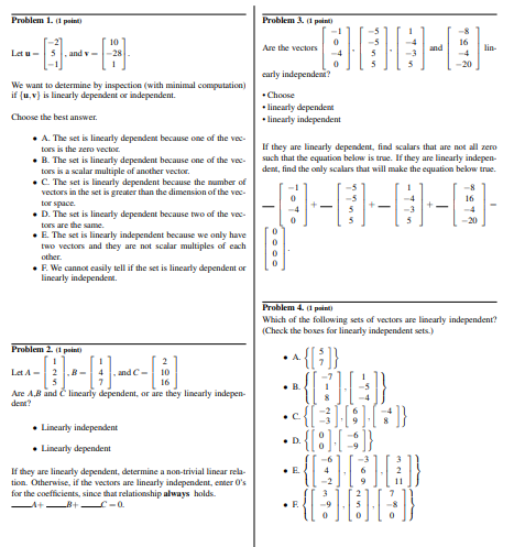 Problem 1. (1 paint) Problem 3. (i paint) 10 Let u