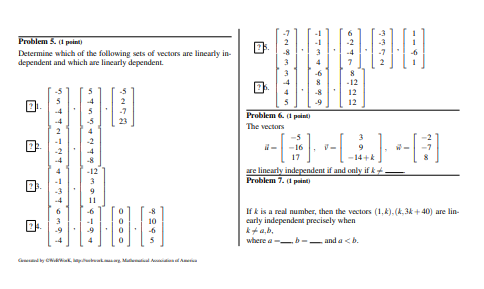 - fure the vectors lin- . and - -28 early independent? We