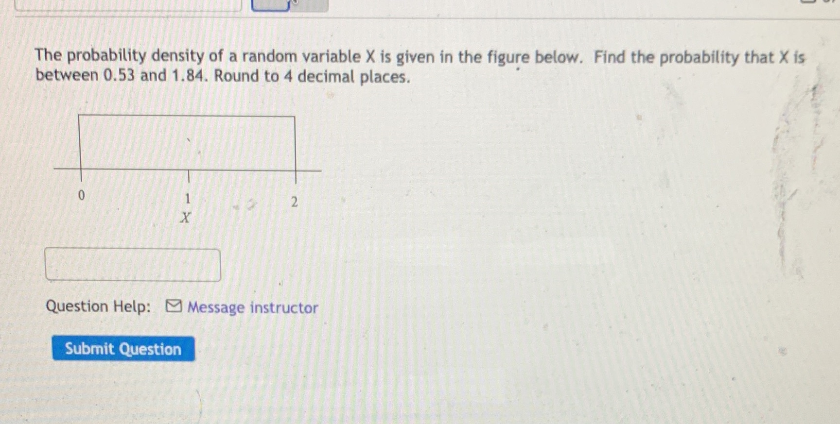 The probability density of a random variable X is given in
