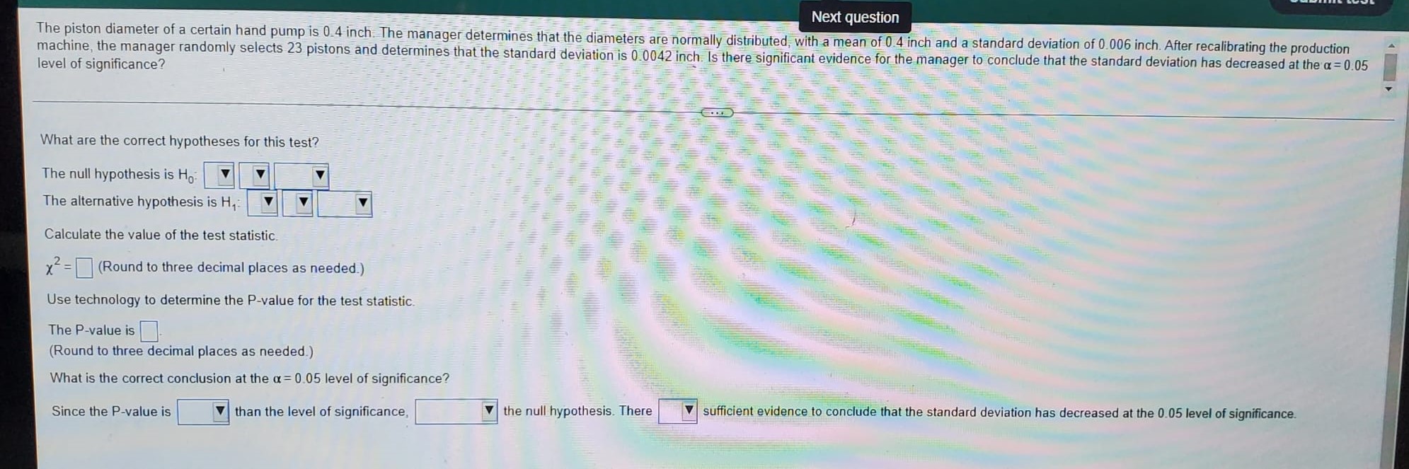 173.8 mg 0.80 H, p / 0:20 O C. Ho: P =